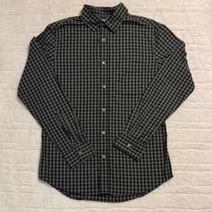 Old Navy Men's Dark Checkered Button Down Shirt